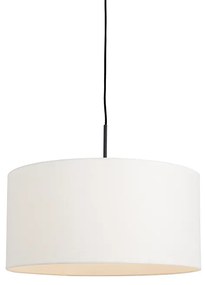 Lampada a sospensione nera paralume bianco 50 cm - COMBI 1