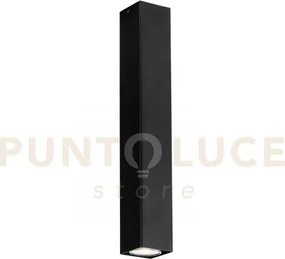 Plafoniera fluke quadrata nera 1 luce attacco gu10 6x6x40cm