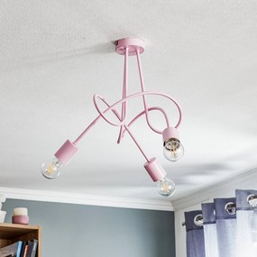 Euluna Plafoniera Tarnow 3 luci rosa