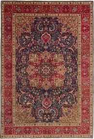 Tabriz Tappeto 300x210 Blu (Iran) Annodato A Mano