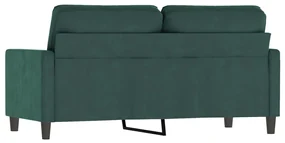 Divano a 2 posti verde scuro 140 cm in velluto