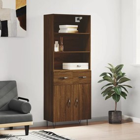 Credenza rovere marrone 69,5x34x180 cm in legno multistrato