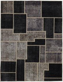 Patchwork Tappeto 160 x 210 Nero (Iran) Annodato A Mano