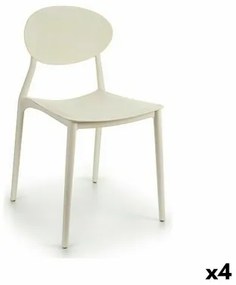 Sedia da Sala da Pranzo Bianco Plastica 41 x 81 x 49 cm (4 Unità)