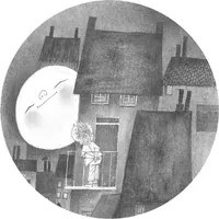 KEK Amsterdam Carta da parati panoramica Moonlight Circle - Schwarzweiß -  Durchmesser 1,9m