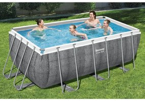 Set Piscina Power Steel Rettangolare 412x201x122 Cm /
