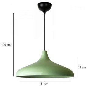 Lampadario a sospensione VULCANO 1xE27/40W/230V verde