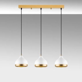 Lampadario a cavo YILDO 3xE27/40W/230V bianco/oro