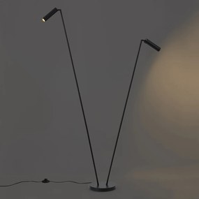 Lampada da terra moderna nera 2 luci GU10 35mm - Thomas
