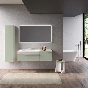 Mobile sottolavabo e lavabo Ginevra per vasca a destra avocado L 135 x H 36 x P 51 cm