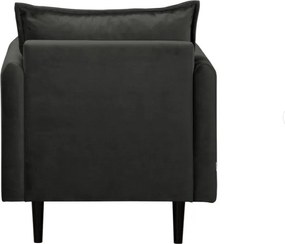 Poltrona grigio scuro con rivestimento in velluto Juli – Ropez