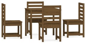 Set da Pranzo da Giardino 5 pz Miele in Legno Massello di Pino