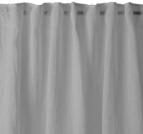 Tenda semi-filtrante Lino Rembrandt grigio, fettuccia e passanti nascosti 140x310 cm