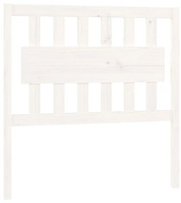 Testiera per letto bianca 95,5x4x100 cm legno massello di pino