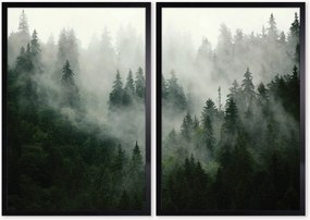 Set di 2 stampe digitali incorniciate Whispering Pines