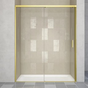 Porta doccia Jazz 140 cm, H 200 cm in vetro, spessore 6 mm trasparente oro