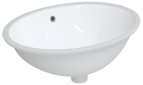 Lavandino da Bagno Bianco 56x41x20 cm Ovale in Ceramica