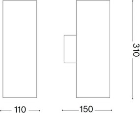 Ideal Lux - Lampada da parete per esterni GUN 1xE27/60W/230V 31 cm IP54 grigia