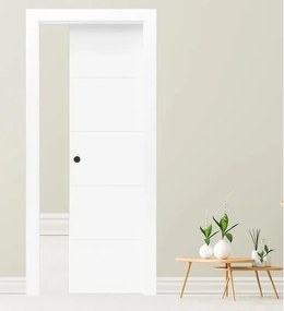 Porta interna scorrevole Dione in legno laccato colore bianco, L 70 x H 210 cm, apertura reversibile