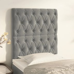 Testiera 2 Pz Grigio Chiaro 80x7x78/88 Cm İn Velluto /