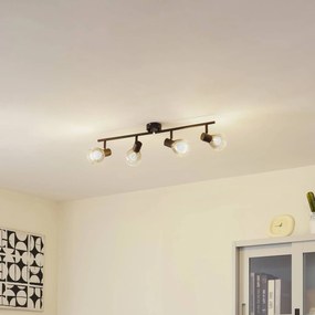Lindby plafoniera Pendura, a 4 luci, nera, vetro