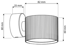 Brilagi - Applique da parete orientabile STRIPY 1xGX53/15W/230V nera