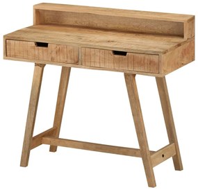 Scrivania 100x45x90 Cm İn Legno Massello Di Mango Grezzo /