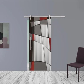 Porta scorrevole Carpet 6 in alluminio multicolore, L 88 x H 215 cm, con binario Ermes Destra
