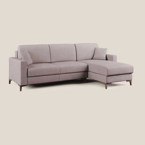 Kafka divano letto angolare in morbido tessuto impermeabile T02 rosa