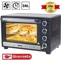 Forno Fornetto Elettrico Ventilato 38 litri 1600W Luce Interna Timer Girarrosto