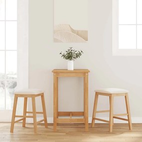 Sedie Da Bar Con Cuscini 2 Pz İn Legno Massello Di Hevea /