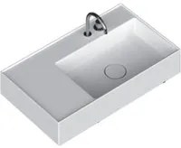 Lavabo lavatrucco Domus Falerii bianco lucido 80x46 cm con vasca a destra