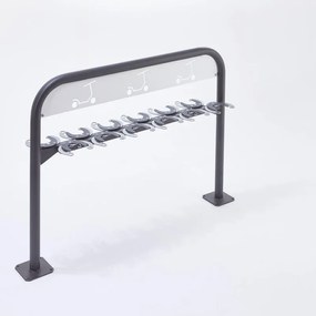 Rastrelliera monopattino da pavimento per 12 posti L 23 x H 94 cm