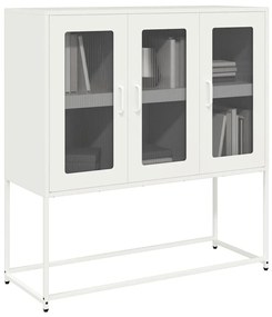 Credenza Bianca 100,5x39x107 Cm İn Acciaio Laminato A Freddo /