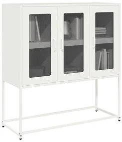 Credenza Bianca 100,5x39x107 Cm İn Acciaio Laminato A Freddo /