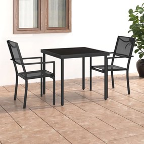 Set Da Pranzo Da Giardino 3 Pz İn Acciaio /