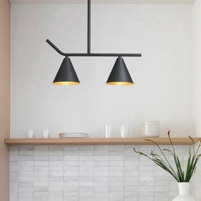 Lampadario a sospensione con supporto rigido 2xE27/40W/230V nero