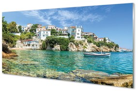Quadro acrilico Natura della Grecia Sea City 100x50 cm