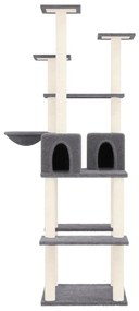 Albero per gatti con tiragraffi in sisal grigio scuro 167 cm