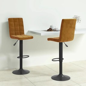 Sgabelli Da Bar 2 Pz Marroni İn Velluto /