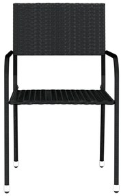 Set mobili da pranzo per giardino 3 pz nero