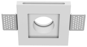 Portafaretto GU10 e MR16 in Gesso Pitturabile Quadrato Ø100x100 mm Materiale Gesso