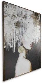 Quadro con elementi dipinti a mano 70x100 cm Mary - Styler