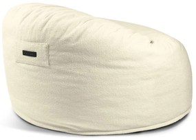 Puof a sacco color crema con rivestimento in bouclé Om 110 – SLOWDOWN