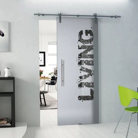 Porta scorrevole Living in vetro, L 88 x H 215 cm, con binario Lux