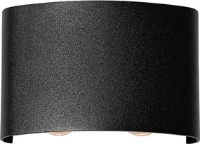 Lampada da parete per esterni nera con LED 4 luci IP54 - Silly
