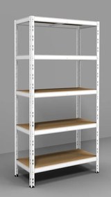 Scaffale in kit 5 ripiani L 90 x P 40 x H 180 cm bianco, portata per ripiano 175 kg