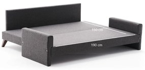 Divano letto antracite 208 cm Bella - Balcab Home