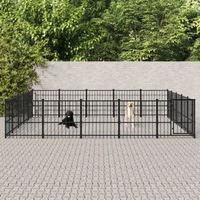 Gabbia per Cani da Esterno in Acciaio 23,52 m²