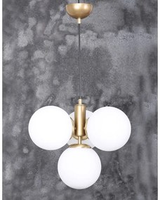 Lampada a sospensione con paralume in vetro oro e bianco ø 15 cm Hector - Squid Lighting